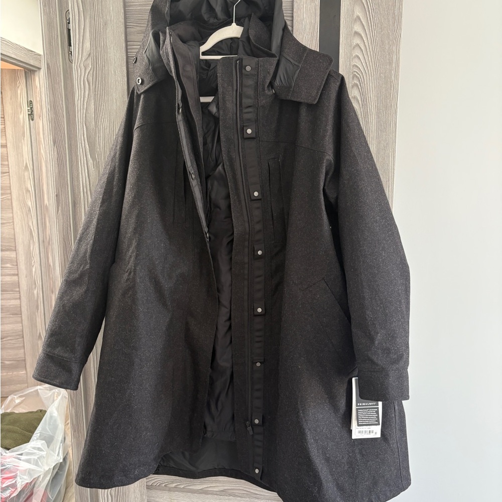 Lululemon Athletica Black Jacket with Hood Lululemon Roam Far Wool 3-in-1 Jacket